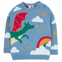 frugi - Bio Kinder Strickpullover "FRUGI-Elwood" mit Drachen-Muster