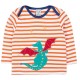 frugi - Bio Kinder Langarmshirt "Bobby" mit Drachen-Applikation und Streifen