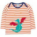 frugi - Bio Kinder Langarmshirt "Bobby" mit Drachen-Applikation und Streifen