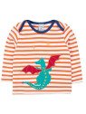 frugi - Bio Kinder Langarmshirt "Bobby" mit Drachen-Applikation und Streifen