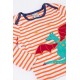 frugi - Bio Kinder Langarmshirt "Bobby" mit Drachen-Applikation und Streifen