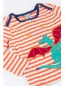 frugi - Bio Kinder Langarmshirt "Bobby" mit Drachen-Applikation und Streifen