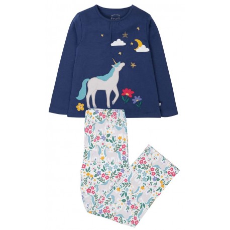 frugi - Bio Kinder Schlafanzug "FRUGI-Alana" mit Einhorn-Applikation