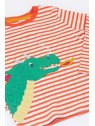 frugi - Bio Kinder Langarmshirt "FRUGI-Discovery" mit Drachen-Applikation und Streifen