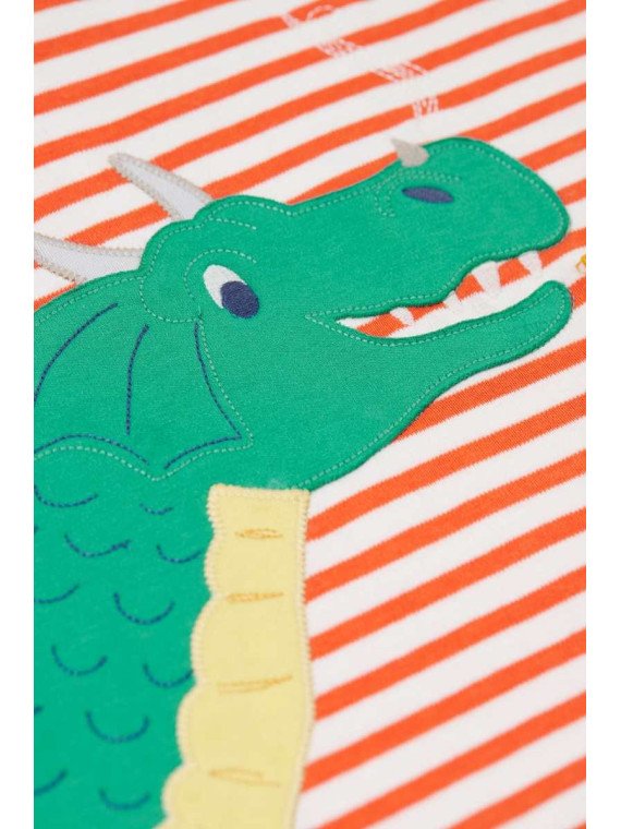 frugi - Bio Kinder Langarmshirt "FRUGI-Discovery" mit Drachen-Applikation und Streifen