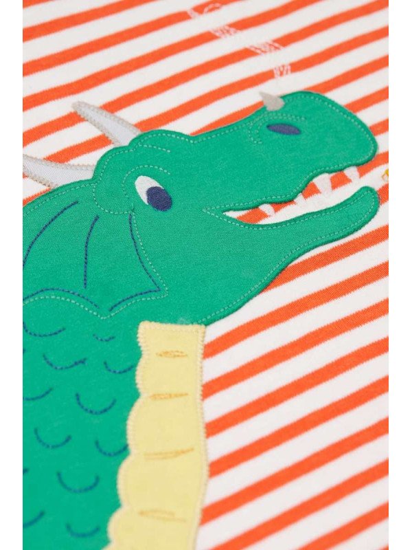 frugi - Bio Kinder Langarmshirt "FRUGI-Discovery" mit Drachen-Applikation und Streifen