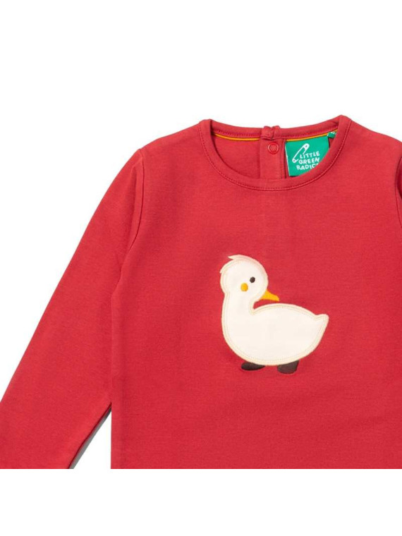 Little Green Radicals - Bio Kinder Langarmshirt mit Enten-Applikation