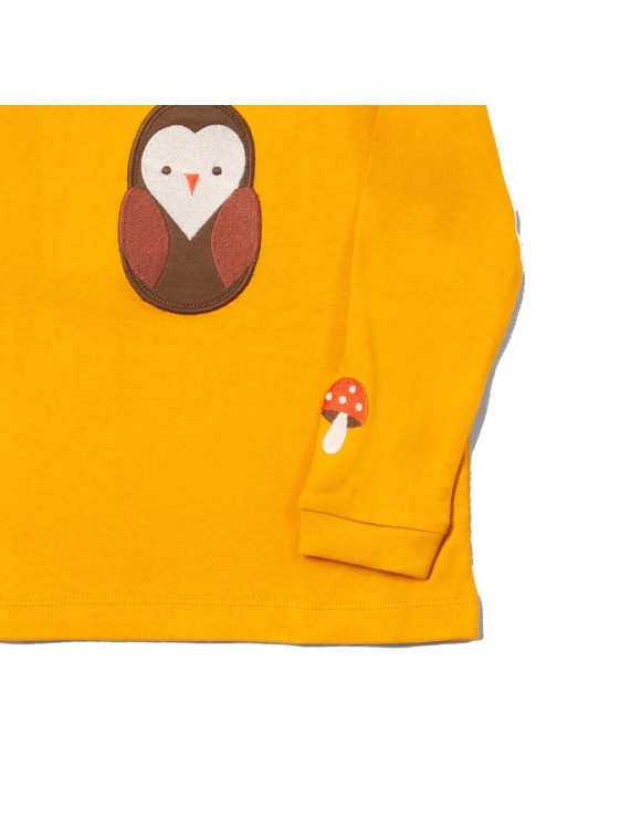 Little Green Radicals - Bio Kinder Langarmshirt mit Eulen-Applikation