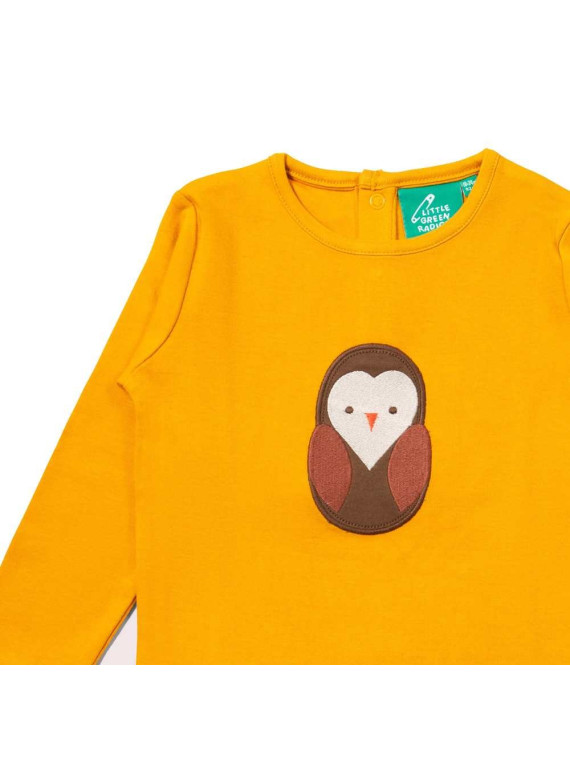Little Green Radicals - Bio Kinder Langarmshirt mit Eulen-Applikation