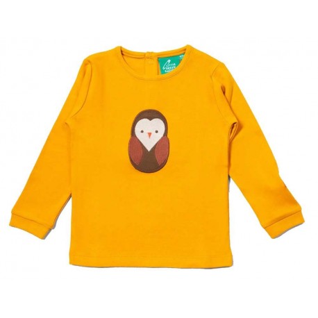 Little Green Radicals - Bio Kinder Langarmshirt mit Eulen-Applikation