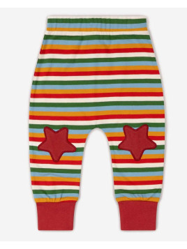 Little Green Radicals - Bio Kinder Jersey Hose mit Streifen und Sternen-Patches