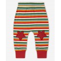 Little Green Radicals - Bio Kinder Jersey Hose mit Streifen und Sternen-Patches