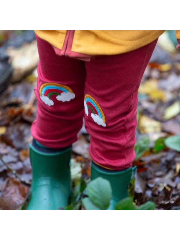 Little Green Radicals - Bio Kinder Jersey Hose mit Regenbogen-Patches