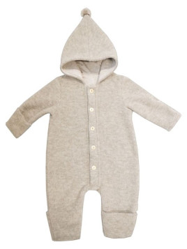 maximo - Bio Baby Fleece Overall mit Kapuze, Wolle, düne