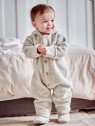 maximo - Bio Baby Fleece Overall mit Kapuze, Wolle, düne