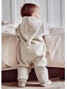 maximo - Bio Baby Fleece Overall mit Kapuze, Wolle, düne
