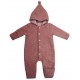 maximo - Bio Baby Fleece Overall mit Kapuze, Wolle, heiderosemeliert