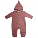 maximo - Bio Baby Fleece Overall mit Kapuze, Wolle, heiderosemeliert