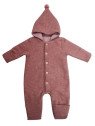 maximo - Bio Baby Fleece Overall mit Kapuze, Wolle, heiderosemeliert