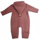 maximo - Bio Baby Fleece Overall mit Kapuze, Wolle, heiderosemeliert