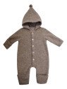 maximo - Bio Baby Fleece Overall mit Kapuze, Wolle, braunmeliert