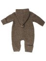 maximo - Bio Baby Fleece Overall mit Kapuze, Wolle, braunmeliert