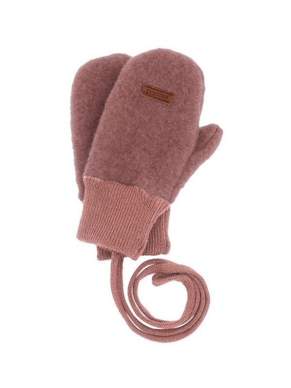 maximo - Bio Kinder Fleece Handschuhe mit Daumen, Wolle, heiderosemeliert