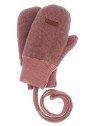 maximo - Bio Kinder Fleece Handschuhe mit Daumen, Wolle, heiderosemeliert