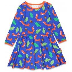 Toby tiger - Bio Kinder Skaterkleid mit Eichhörnchen-Allover