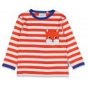 Toby tiger - Bio Kinder Langarmshirt mit Eichhörnchen-Tasche und Streifen