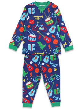 Toby tiger - Bio Kinder Schlafanzug mit Geschenke-Allover