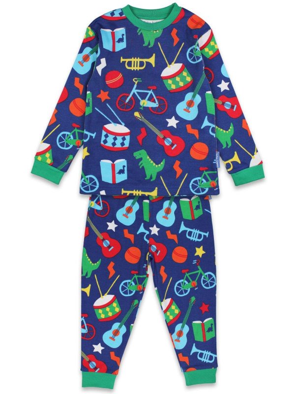 Toby tiger - Bio Kinder Schlafanzug mit Geschenke-Allover