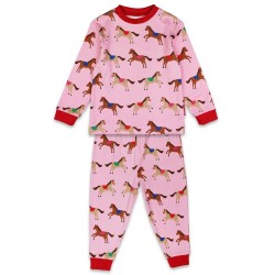 Toby tiger - Bio Kinder Schlafanzug mit Pferde-Allover