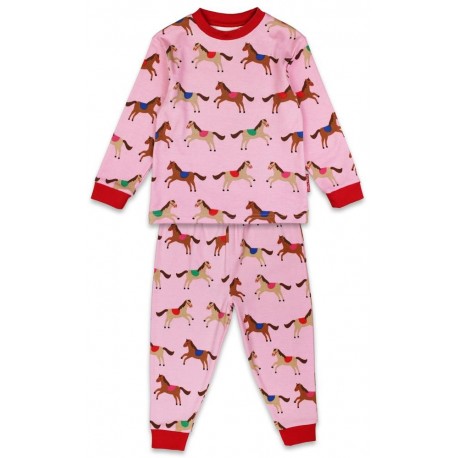 Toby tiger - Bio Kinder Schlafanzug mit Pferde-Allover