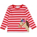 Toby tiger - Bio Kinder Langarmshirt mit Pferde-Applikation und Streifen