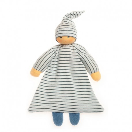 Nanchen Natur - Bio Baby Greifling Betthüpfer 24cm, blau