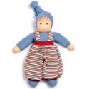 Nanchen Natur - Bio Baby Schmusepuppe "Bub" 33cm, blau