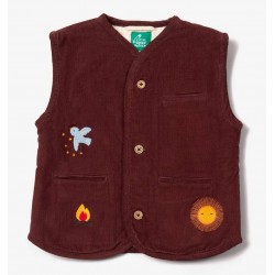 Little Green Radicals - Bio Kinder Wende Cordweste mit Stickereien