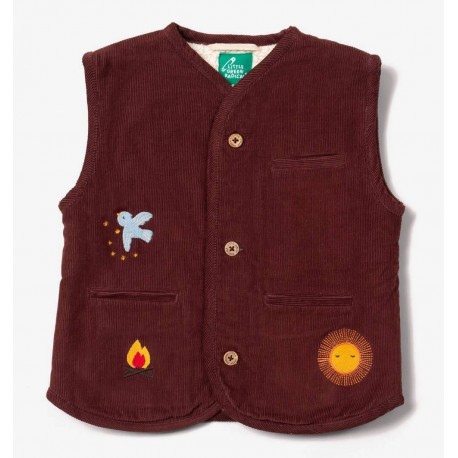 Little Green Radicals - Bio Kinder Wende Cordweste mit Stickereien