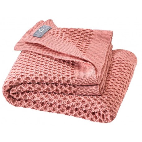 disana - Bio Baby Waben-Strickdecke, Wolle, softpink 80x100 cm