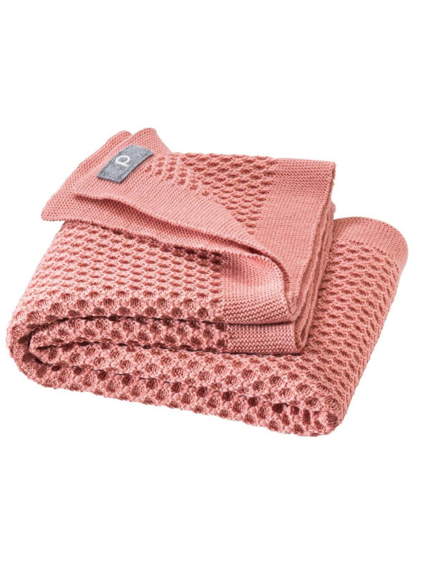 disana - Bio Baby Waben-Strickdecke, Wolle, softpink 80x100 cm