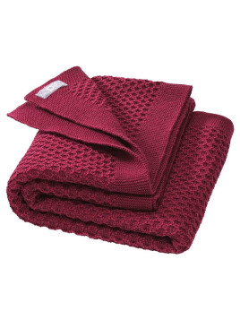disana - Bio Baby Waben-Strickdecke, Wolle, cassis 80x100 cm