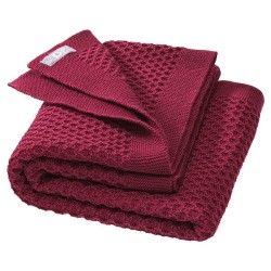 disana - Bio Baby Waben-Strickdecke, Wolle, cassis 80x100 cm