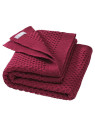 disana - Bio Baby Waben-Strickdecke, Wolle, cassis 80x100 cm