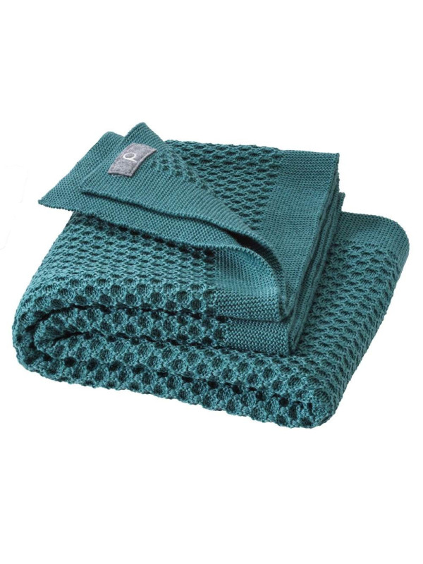 disana - Bio Baby Waben-Strickdecke, Wolle, eukalyptus 80x100 cm