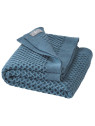 disana - Bio Baby Waben-Strickdecke, Wolle, taubenblau 80x100 cm
