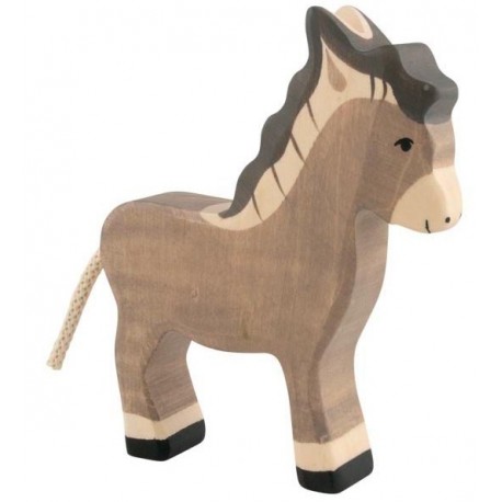 HOLZTIGER - Holzfigur Esel, ca. 10,5 x 2,5 x 12,8 cm