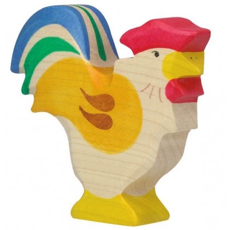 HOLZTIGER - Holzfigur Hahn, ca. 8,5 x 1,8 x 7,5 cm