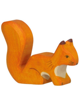 HOLZTIGER - Holzfigur Eichhörnchen, stehend, ca. 7,2 x 2 x 5,2 cm