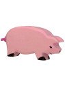 HOLZTIGER - Holzfigur Schwein, ca.12,4 x 2,9 x 6,6 cm